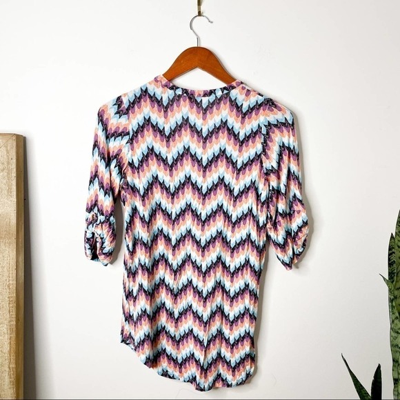 Pixley Multicolor Chevron Asymmetrical Tee Siz S Small - Picture 7 of 7